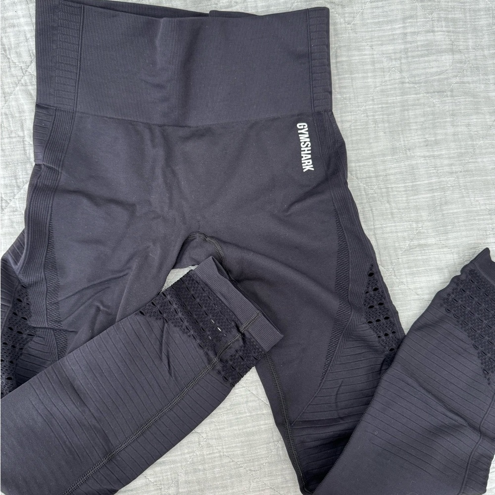 Gymshark Black Leggings with Contouring Mesh Cutouts